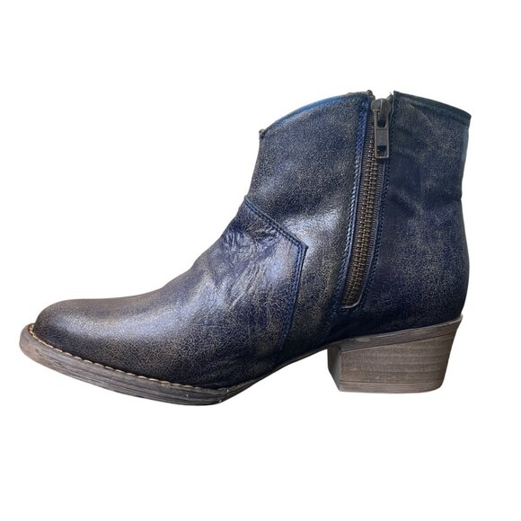 Circle G Studded Star Inlay Ankle Boot Western Blue Brown Womens Size 6.5 - Picture 3 of 9